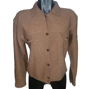Mac & Jac Light Brown Wool Shacket M